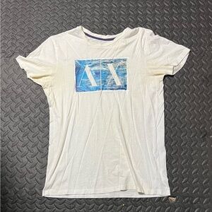 Armani Exchange White Tee with Blue Graphic